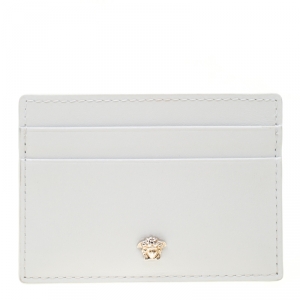 Pre Owned Versace White Leather Card Case