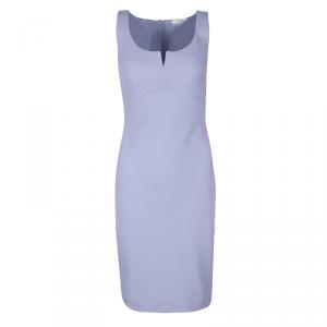 Pre Owned Versace Lilac Textured Cotton Fitted Sleeveless Dress S