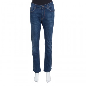 Versace Collection Indigo Faded Effect Denim Trend Fit Jeans L