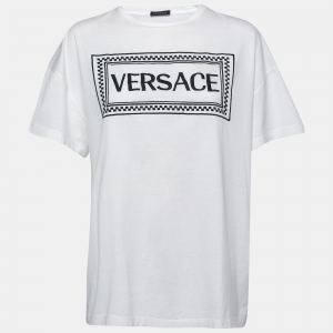 Versace White Cotton Vintage Logo T-Shirt M