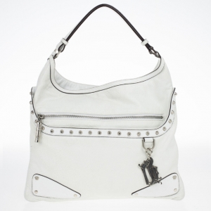 Versace White Studded Hobo