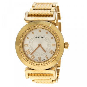Versace Gold Tone Stainless Steel Vanity P5Q Women's Wristwatch 35 mm