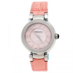 Versace Pink Mother of Pearl Stainless Steel Leda VNC Women's Wristwatch 38 mm