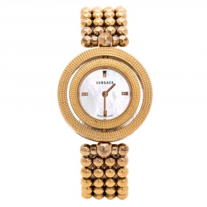 Versace Mother Of Pearl Rose Gold Plated Stainless Steel Eon 79Q-IC Women's Wristwatch 33 mm