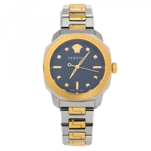 Versace Blue Two-Tone Stainless Steel Dylos VQD140016 Women's Wriswatch 35 mm