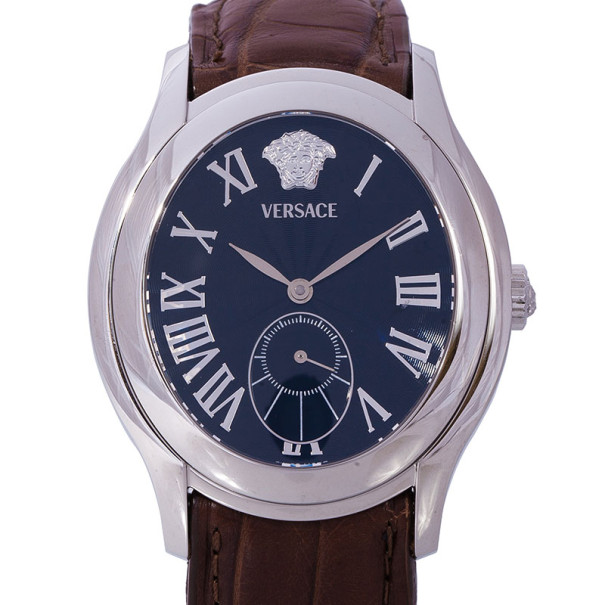 Pre Owned Versace Blue Stainless Steel OLA99 Women's Wristwatch 38MM
