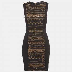Versus Versace Black Studded Jersey Sheath Dress M