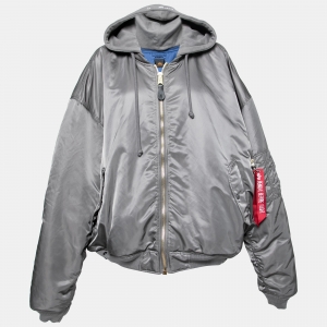 Vetements X Alpha Industries Grey Synthetic Reversible Bomber Jacket XS 