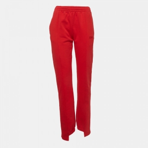 Vetements Limited Edition Red Embroidered Cotton Knit Trackpants L    