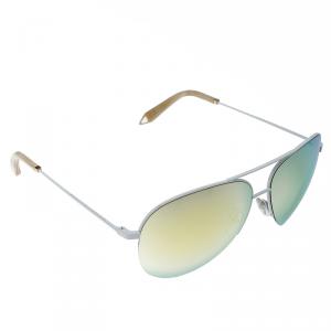 Victoria Beckham White/Gold Mirrored VBS90 C6 Classic Victoria Sunglasses