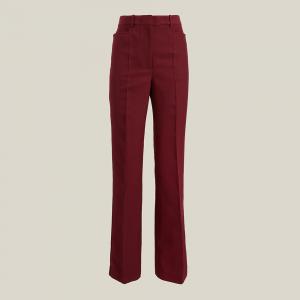 Pre Owned Victoria Beckham Red Straight-Leg Wool-Blend Trousers UK 16