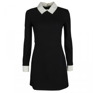 Pre Owned فستان فيكتوريا فيكتوريا بيكهام صوف أسود بياقة متباينة S