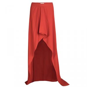Vionnet Coral Red Layered Maxi Skirt M