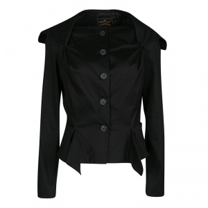 Vivienne Westwood Anglomania Black Stretch Cotton Cropped Jacket M
