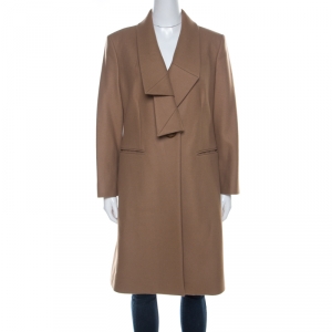 Vivienne Westwood Red Label Camel Brown Felt Wool Pleated Lapel Long Coat L