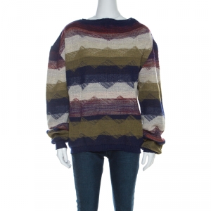 Vivienne Westwood Multicolor Striped Textured Wool Sweater L