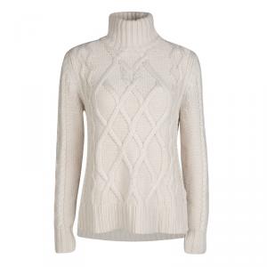 Weekend Max Mara Beige Chunky Knit Turtle Neck Eden Sweater M