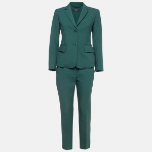 Weekend Max Mara Green Stretch Crepe Pants Suit S/M