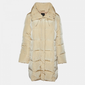 Weekend Max Mara Beige Synthetic Quilted Down Coat L