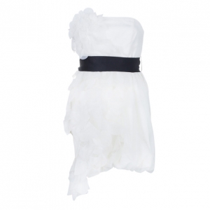 White by Vera Wang Strapless Short Organza Ruffle Wedding Dress M