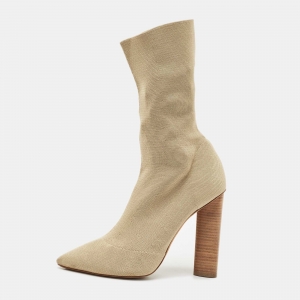 Yeezy Beige Knit Fabric Season 2 Sock Boots Size 39