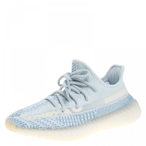 Pre Owned Yeezy x Adidas Blue/White Cotton Knit Boost 350 V2 Sneakers Size 38