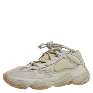 Pre Owned Yeezy x Adidas Off-white Suede, Leather And Mesh Yeezy 500 Sneakers Size 38