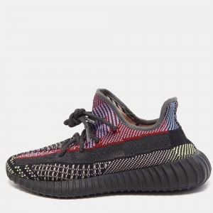 Pre Owned Yeezy x Adidas Multicolor Knit Fabric Boost 350 V2 Yecheil Sneakers Size 39 1/3