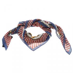 Yves Saint Laurent Paris Multicolor Starfish Print Cotton and Silk Square Scarf