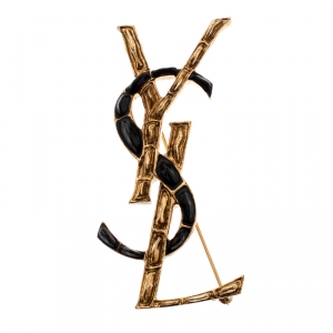 بروش سان لوران إيف أبيوم YSL تمساح ذهبي اللون