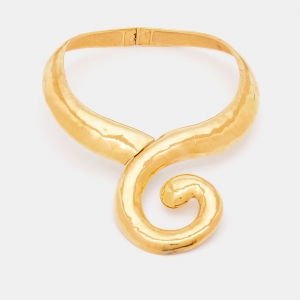 Pre Owned Yves Saint Laurent Vintage Gold Tone Arabesque Choker