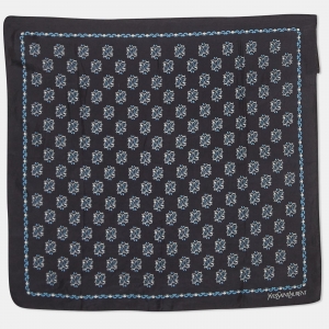 Saint Laurent Blue Printed Silk Handkerchief 