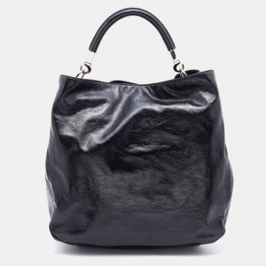 Pre Owned Yves Saint Laurent Black Patent Leather Roady Hobo