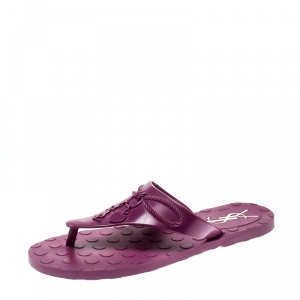 Saint Laurent Paris Purple Rubber Thong Flats Size 38