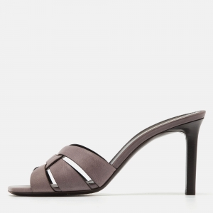 Yves Saint Laurent Purple Leather Tribute Slides Size 39