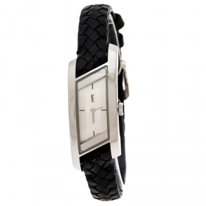 Yves Saint Laurent Silver Stainless Steel Rive Gauche Women's Wristwatch 17 mm