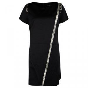 Zadig and Voltaire Black Embellished Frayed Trim Detail Ranon BF Dress M