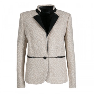 Zadig and Voltaire Beige Lurex Detail Leather Trim Detail Victana Deluxe Blazer M