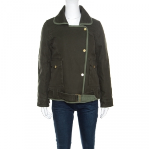 Zadig and Voltaire Khaki Green Double Breasted Kawa Parka Jacket L
