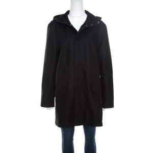 Zadig and Voltaire Black Zip Front Kar Parka Jacket L