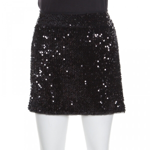 Zadig and Voltaire Black Sequined Jasmi Mini Skirt M