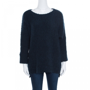 Zadig and Voltaire Navy Blue Chunky Athina Sweater ( One Size )