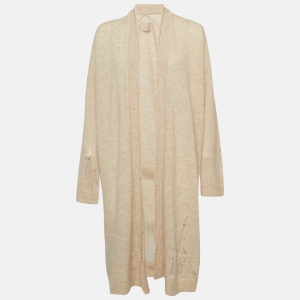 Zadig & Voltaire Beige Distressed Knit Cardigan M/L