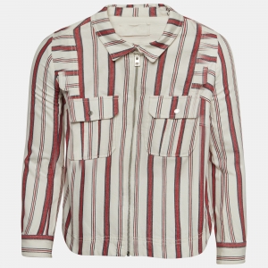Zadig and Voltaire White/Red Striped Cotton Tach Raye Shirt S
