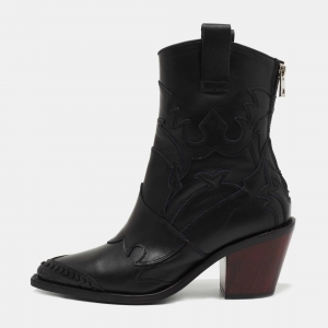 Zadig and Voltaire Black Leather Ankle Length Boots Size 36