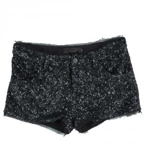 Zadig and Voltaire Black Primo Paillettes Deluxe Sequined Shorts S