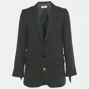 Pre Owned Zadig & Voltaire Deluxe Black Viva Frange Blazer S