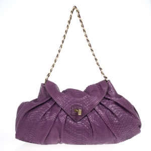 Zagliani Python Chain Strap Shoulder Bag