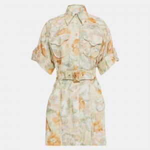Pre Owned Zimmermann Multicolor Printed Linen Mini Dress S