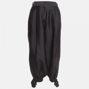 Zimmermann Black Silk Trim Gabardine Slouchy Trousers M